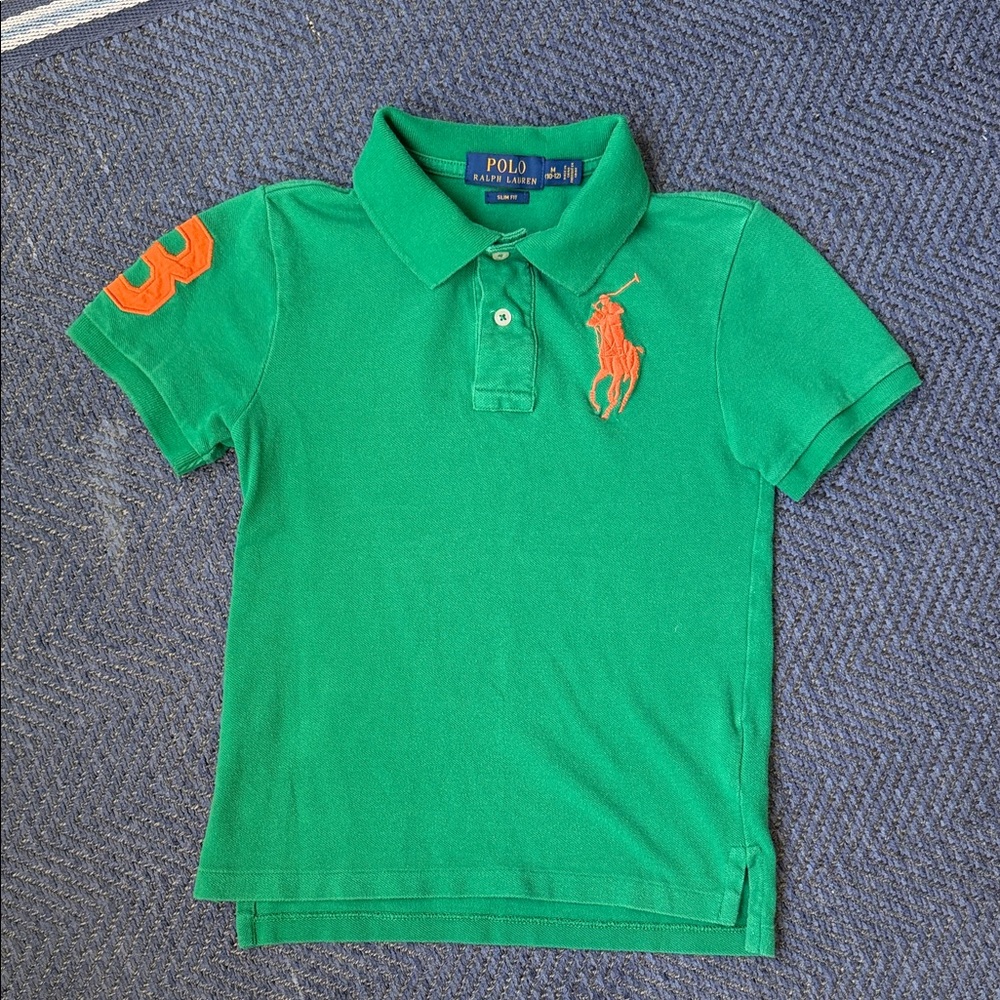 Polo by Ralph Lauren Kids Polo Shirt in Green and Orange
